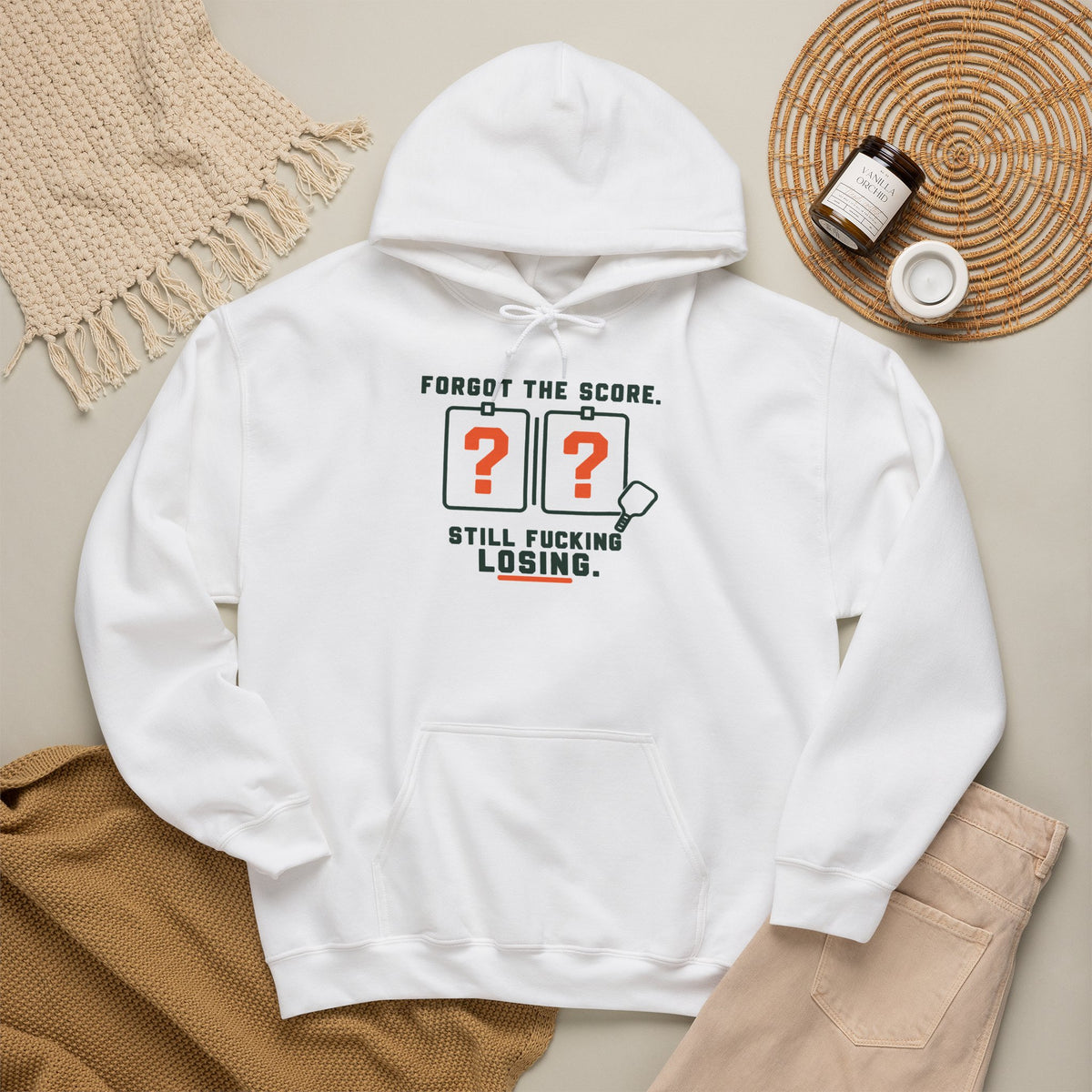 Hoodie — “Forgot the Score, Still Losing” Retro Arcade Gaming Sweatshirt