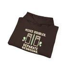 College Dorm Hoodie — “Mixed Doubles. Separate Bedrooms.” Humor Sweatshirt