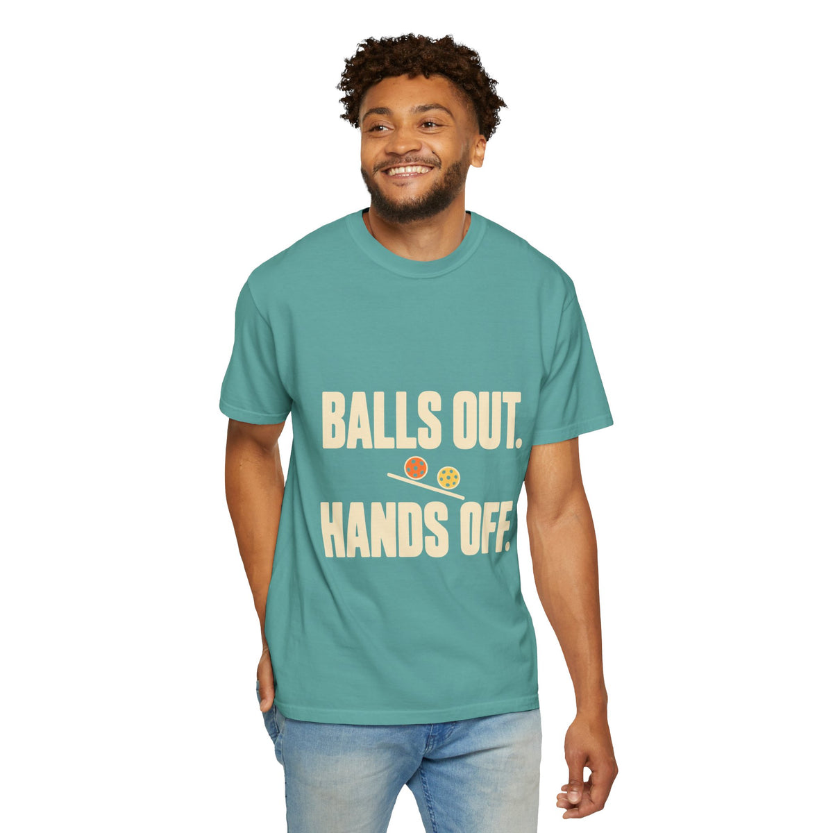 Balls Out. Hands Off. T-Shirt — Funny Pickleball Graphic Tee