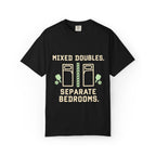 T-Shirt — “Mixed Doubles, Separate Bedrooms” Tennis Couples Humor Tee