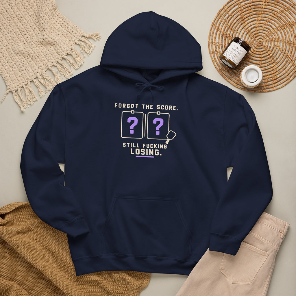 Hoodie — “Forgot the Score, Still Losing” Retro Arcade Gaming Sweatshirt