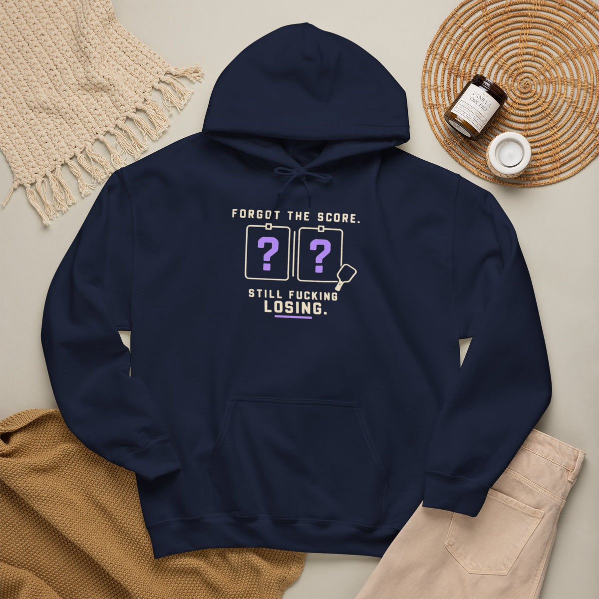 Hoodie — “Forgot the Score, Still Losing” Retro Arcade Gaming Sweatshirt