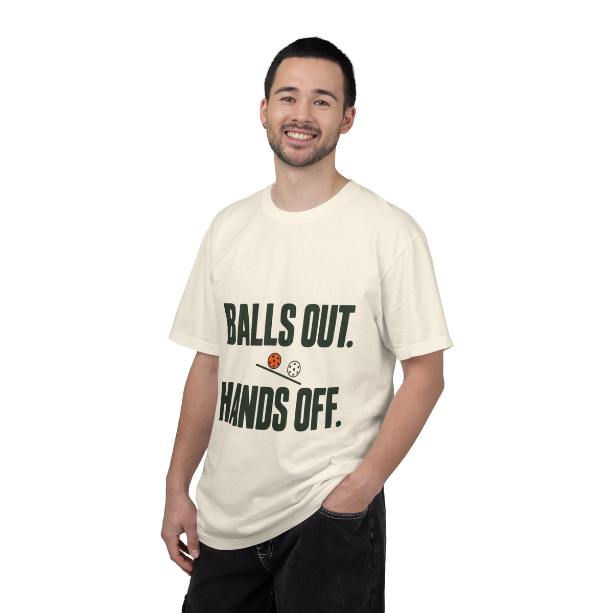 Balls Out. Hands Off. T-Shirt — Funny Pickleball Graphic Tee