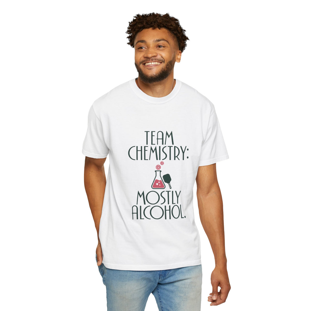 Team Chemistry: Mostly Alcohol T-Shirt — Funny Chemistry Lab Drinking Tee