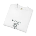 Golf Humor T-Shirt — "Bad Back, Worse Backhand" Graphic Tee