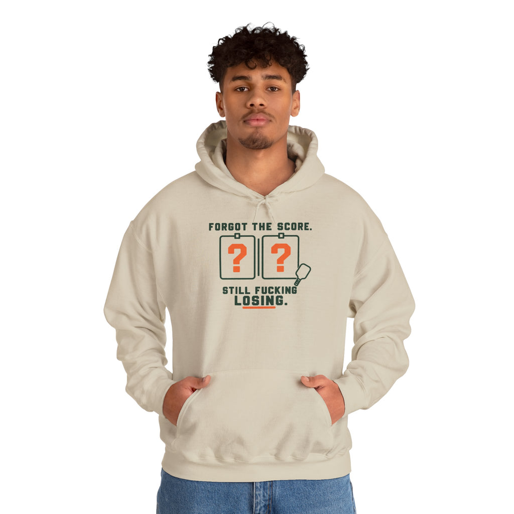 Hoodie — “Forgot the Score, Still Losing” Retro Arcade Gaming Sweatshirt