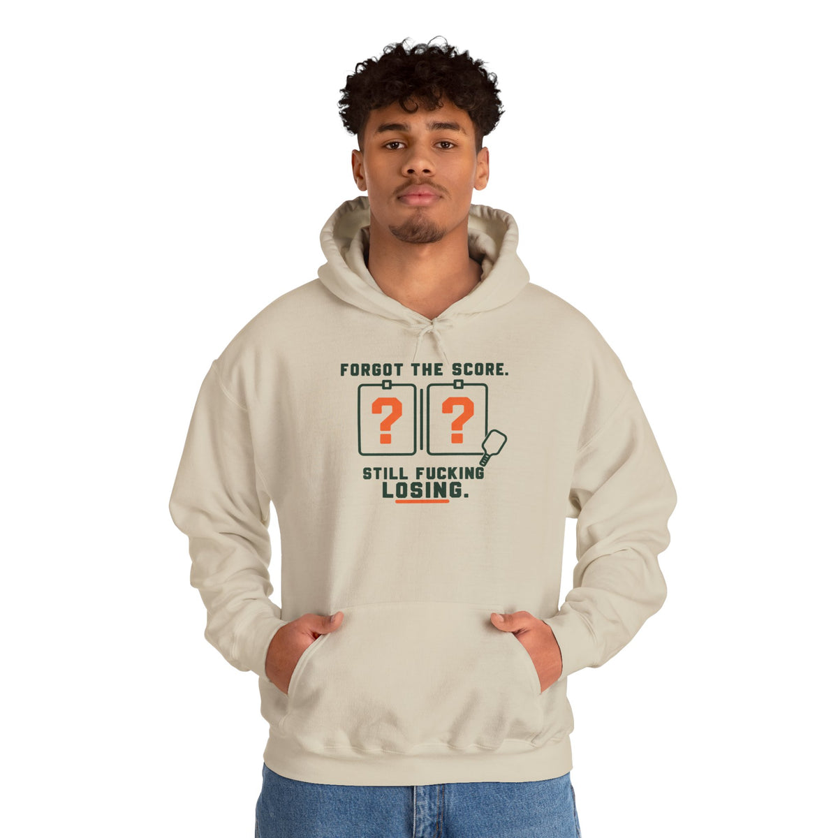 Hoodie — “Forgot the Score, Still Losing” Retro Arcade Gaming Sweatshirt