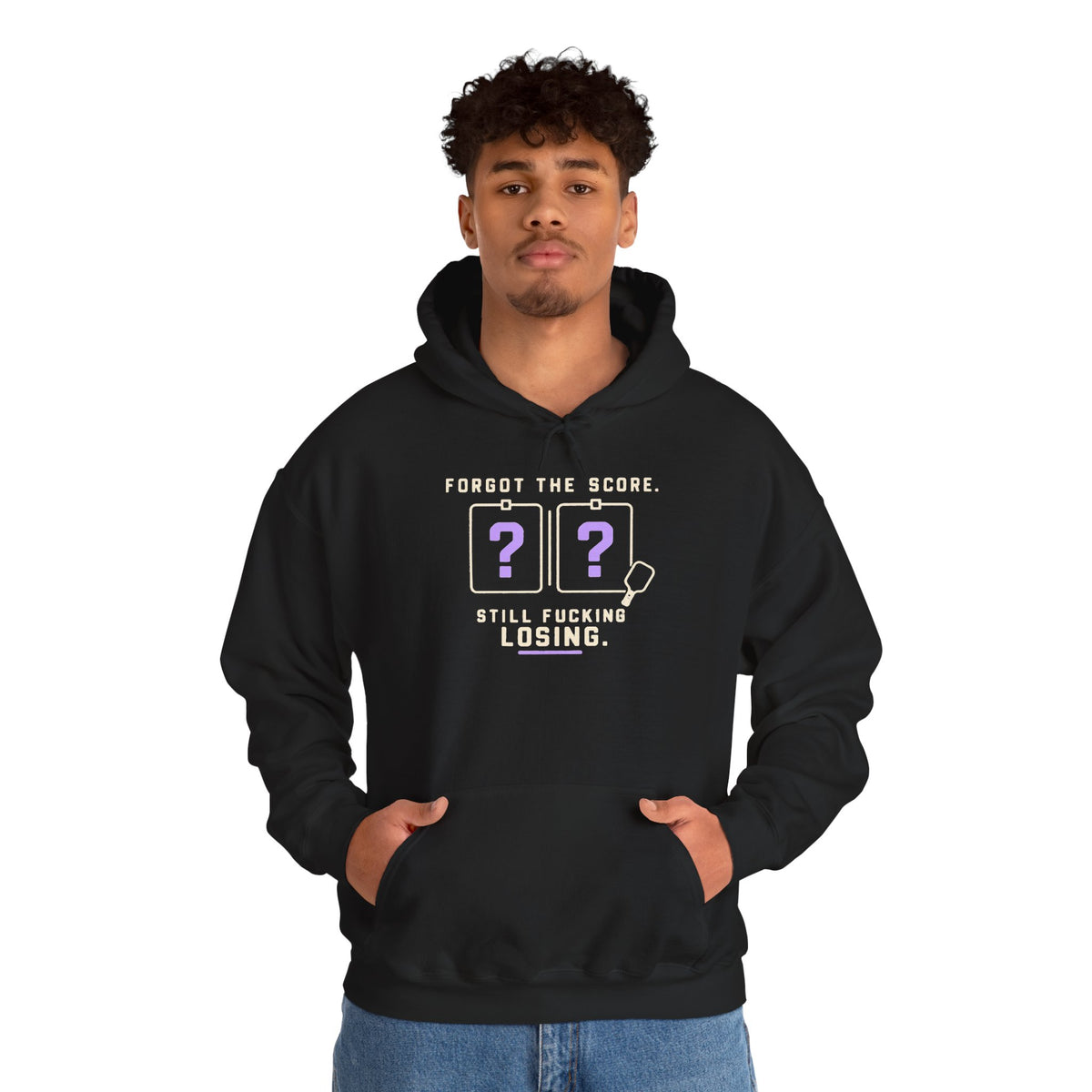 Hoodie — “Forgot the Score, Still Losing” Retro Arcade Gaming Sweatshirt