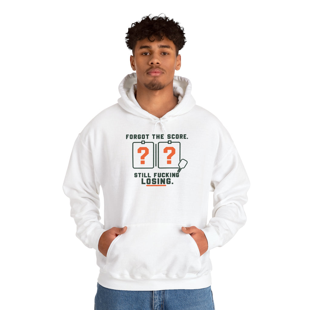 Hoodie — “Forgot the Score, Still Losing” Retro Arcade Gaming Sweatshirt
