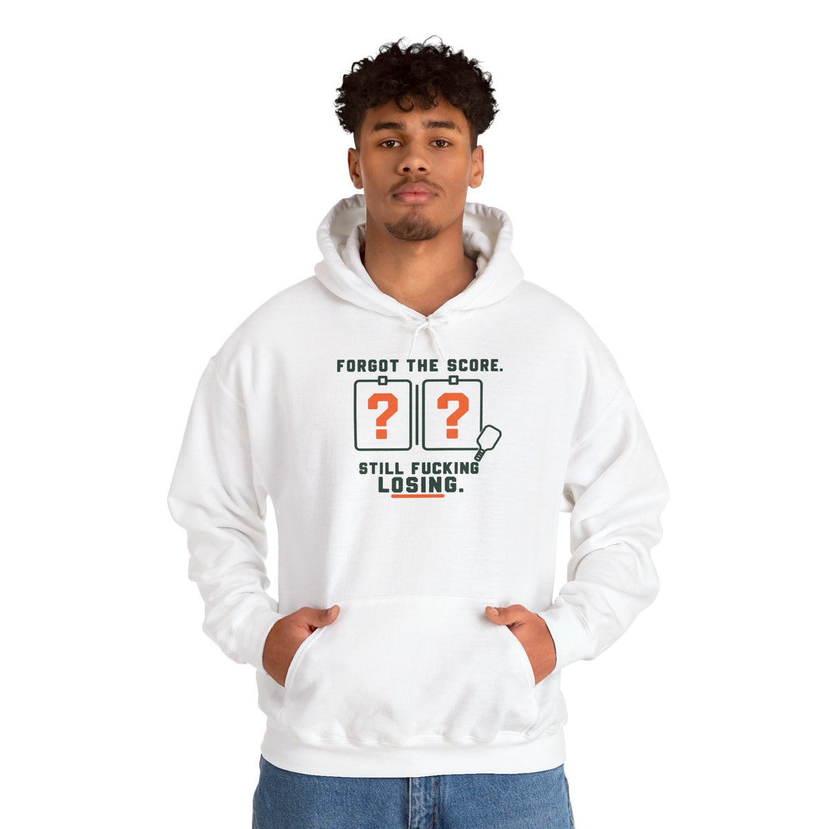 Hoodie — “Forgot the Score, Still Losing” Retro Arcade Gaming Sweatshirt