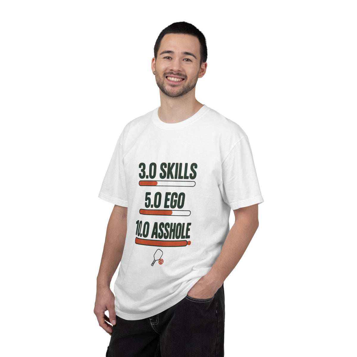3.0 Skills 5.0 Ego 10.0 Asshole T-Shirt – Funny Competitive Sports Tee