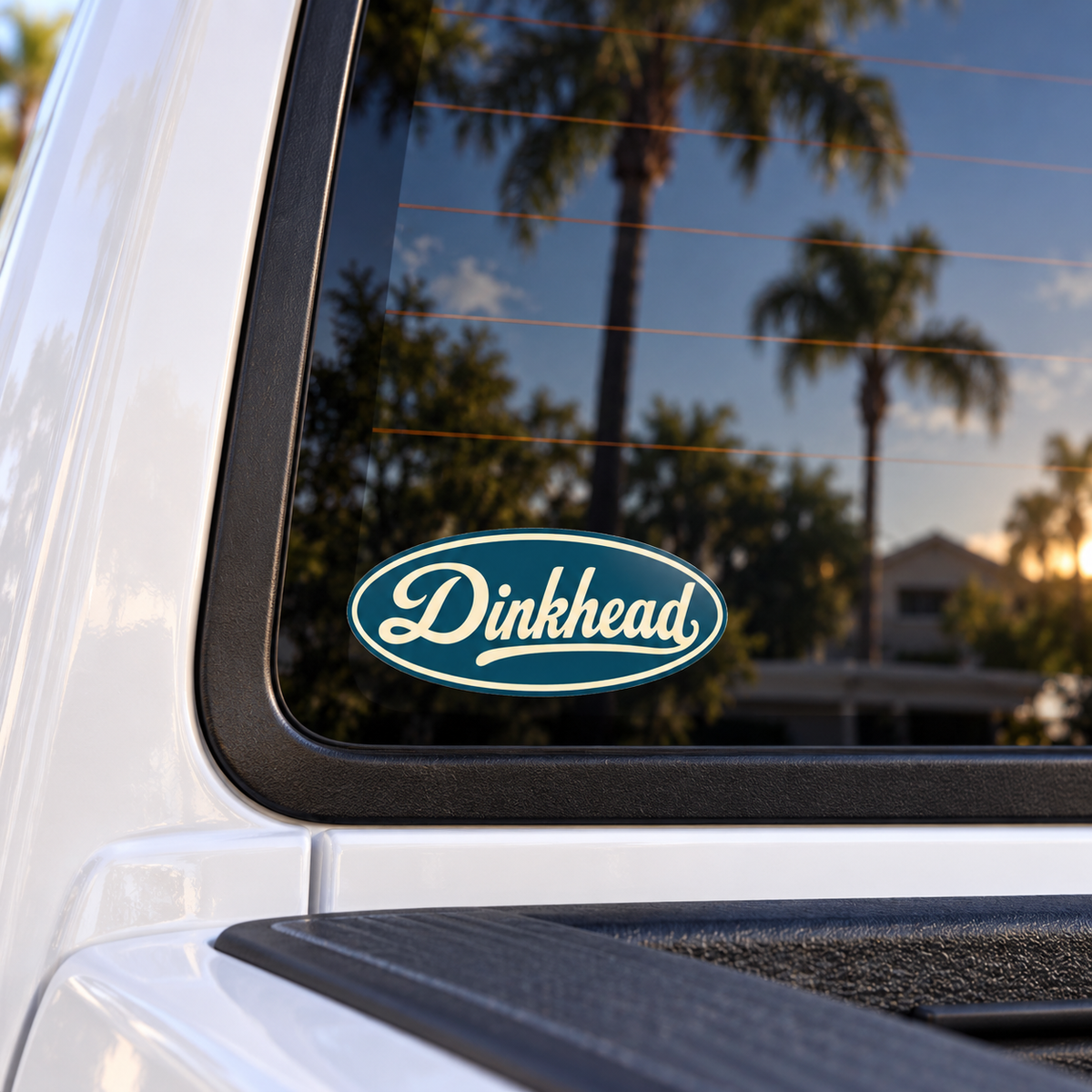 Sticker — Retro "Dinkhead" Oval Kiss-Cut Decal