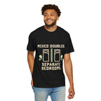 T-Shirt — “Mixed Doubles, Separate Bedrooms” Tennis Couples Humor Tee