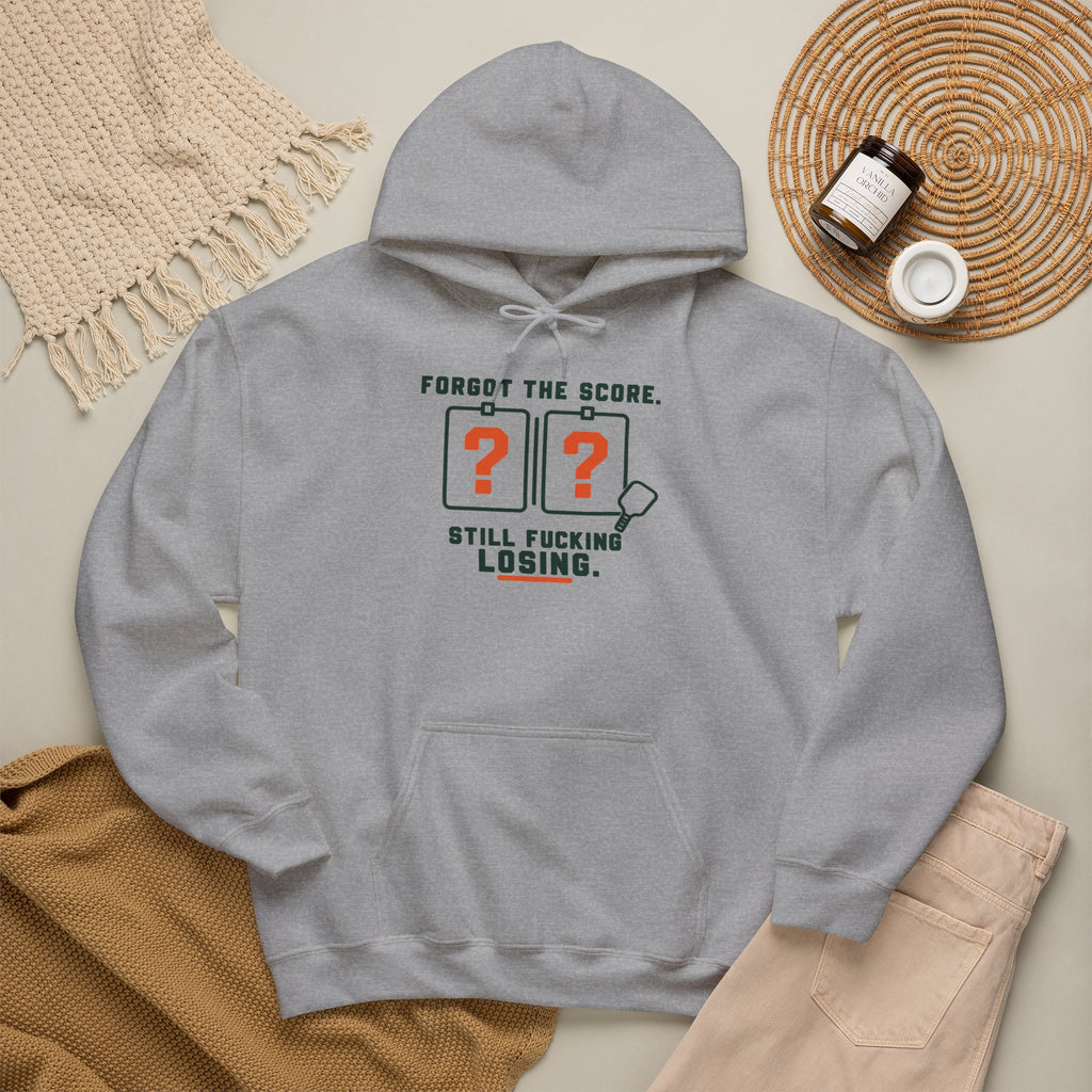 Hoodie — “Forgot the Score, Still Losing” Retro Arcade Gaming Sweatshirt