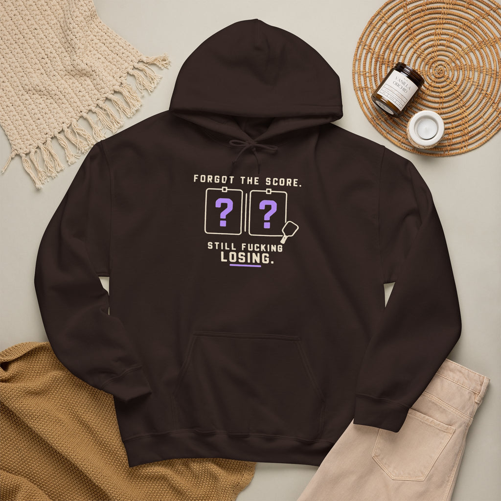 Hoodie — “Forgot the Score, Still Losing” Retro Arcade Gaming Sweatshirt