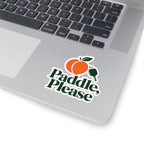 Paddle, Please Peach Pickleball Sticker — Kiss-Cut Vinyl Laptop Decal