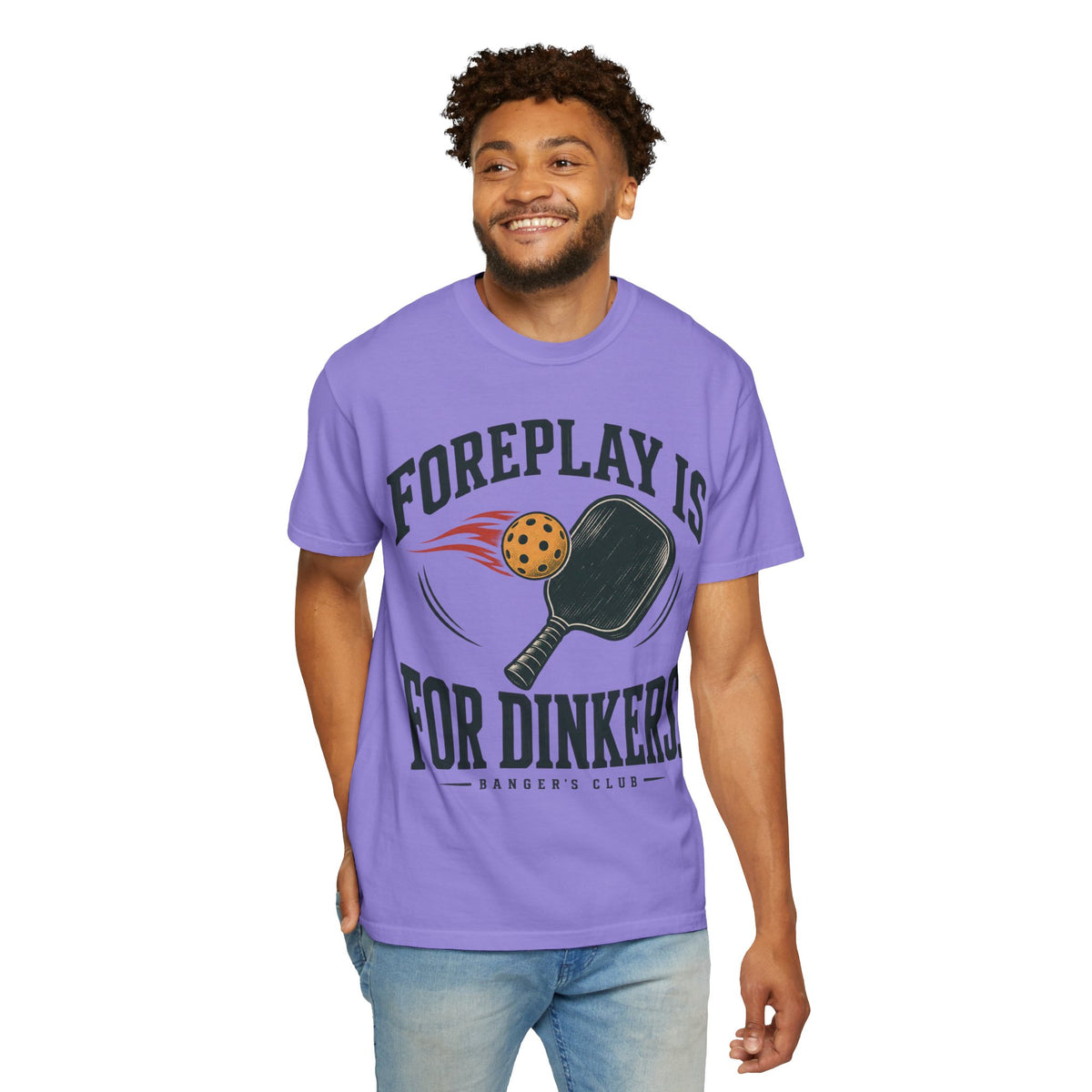 Pickleball T-Shirt — "Foreplay Is For Dinkers" Vintage Paddle Graphic