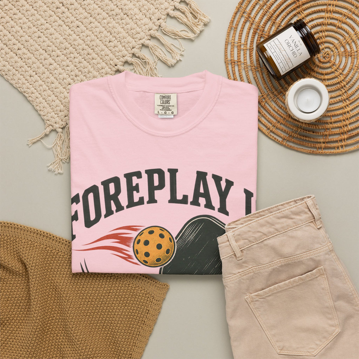 Pickleball T-Shirt — "Foreplay Is For Dinkers" Vintage Paddle Graphic