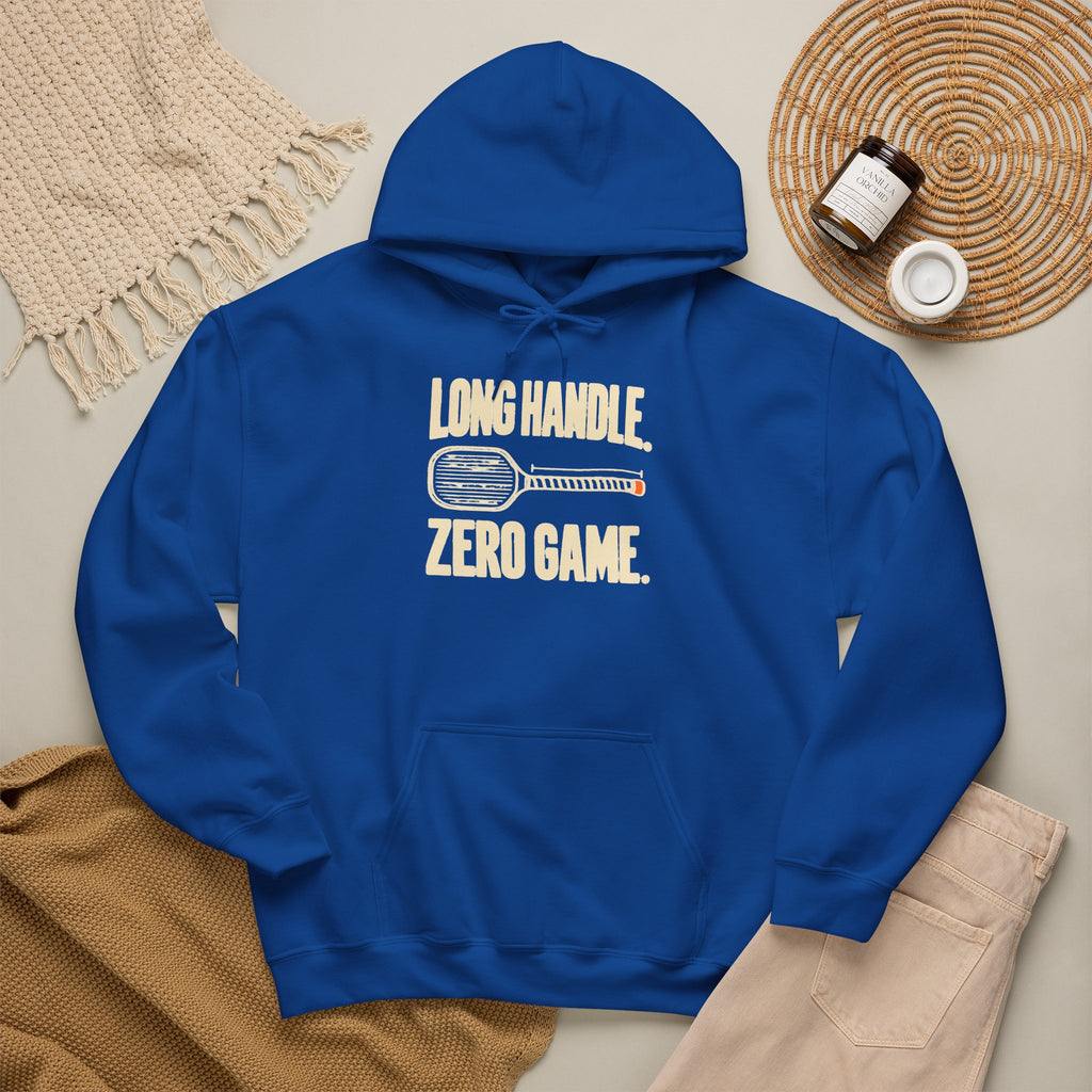 Pickleball Hoodie — “Long Handle. Zero Game.” Graphic Hooded Sweatshirt