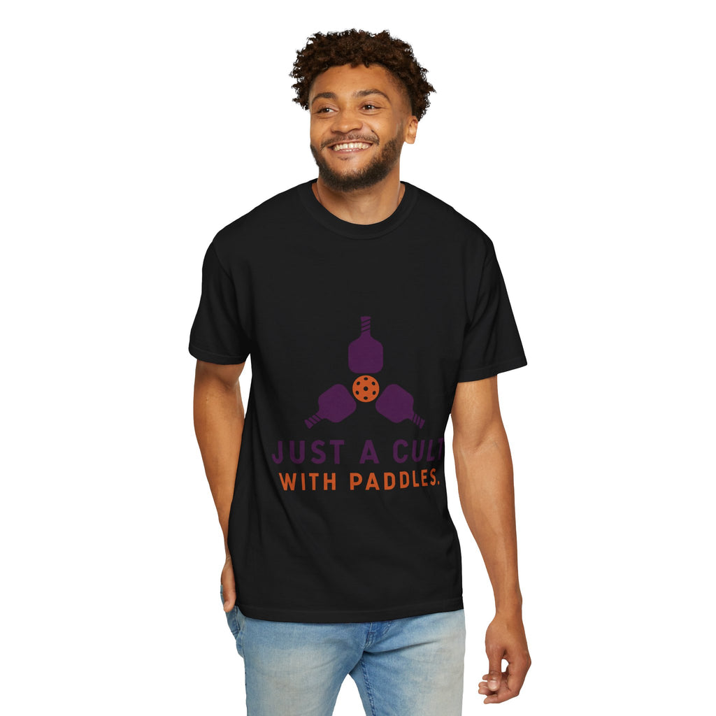 Pickleball Tee — "Just a Cult with Paddles" Graphic T-Shirt