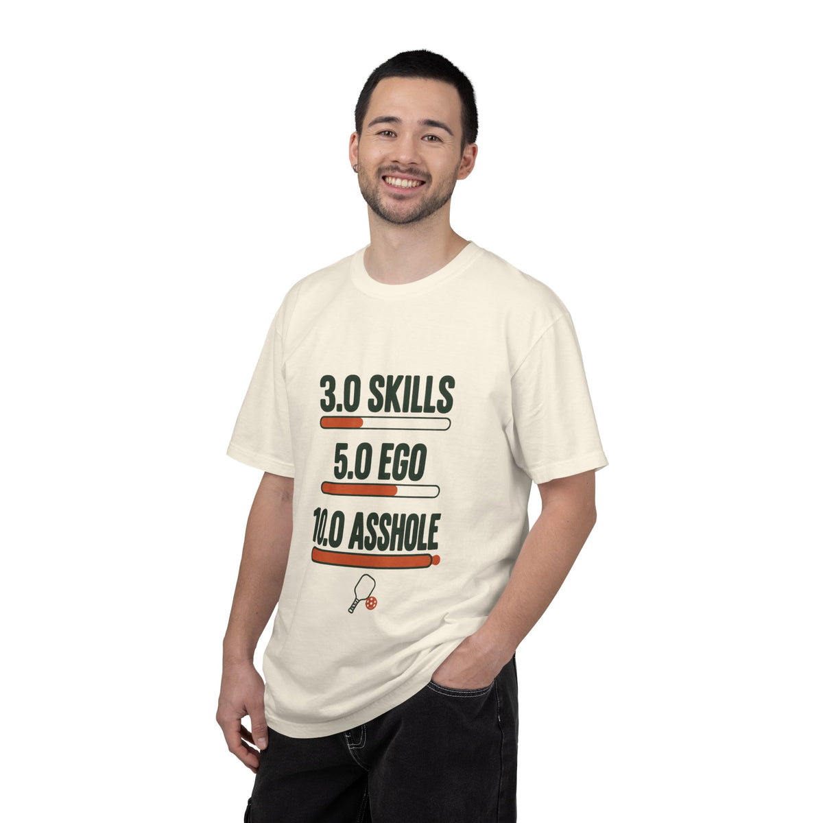 3.0 Skills 5.0 Ego 10.0 Asshole T-Shirt – Funny Competitive Sports Tee