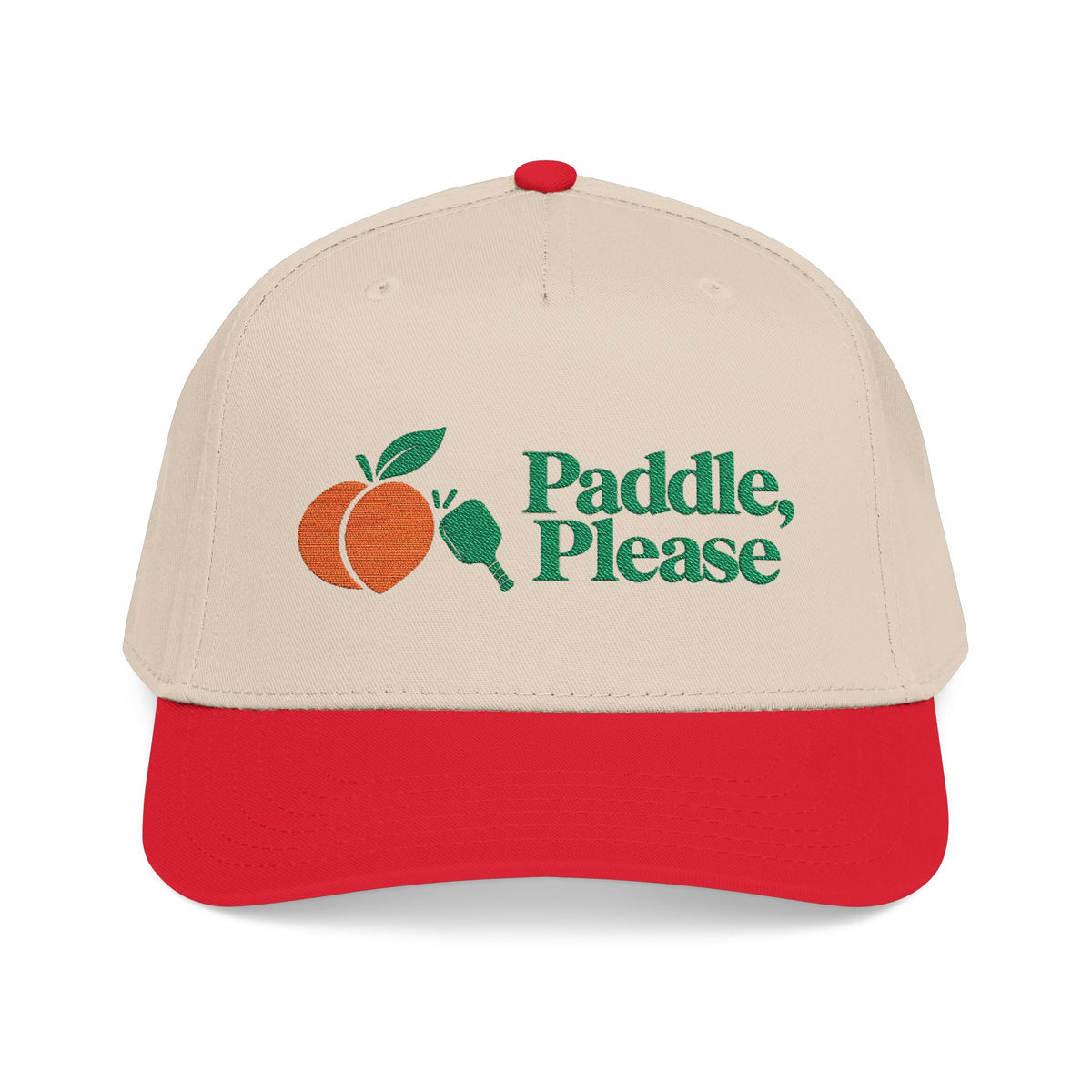 Paddle Please Peach Baseball Cap — Retro Embroidered Peach Hat