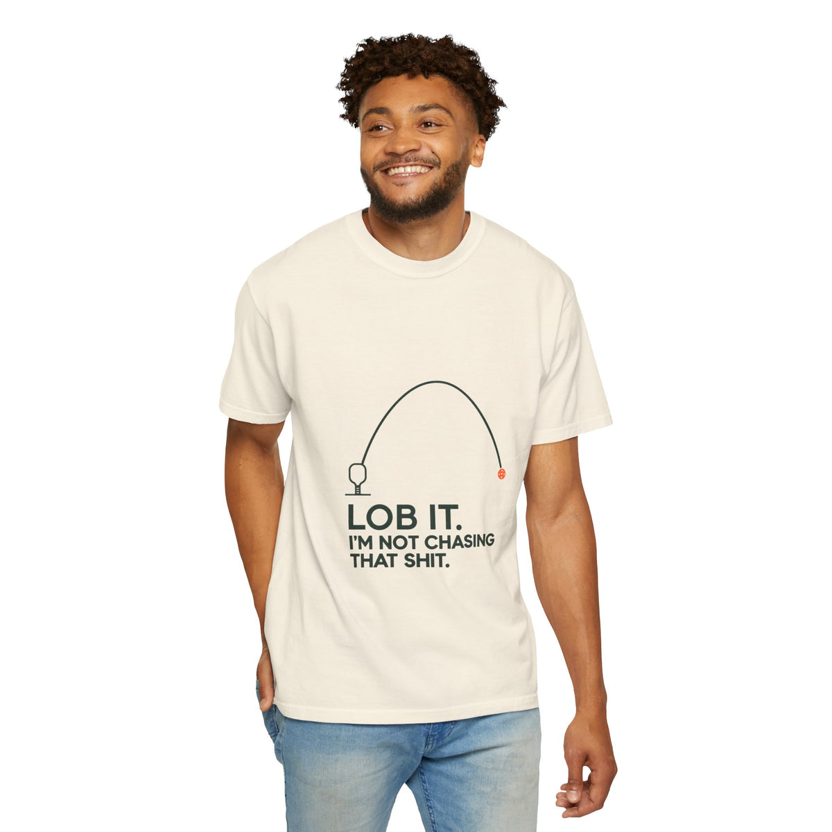 Fishing T-Shirt — “Lob It. I’m Not Chasing That Shit.” Funny Angler Graphic Tee