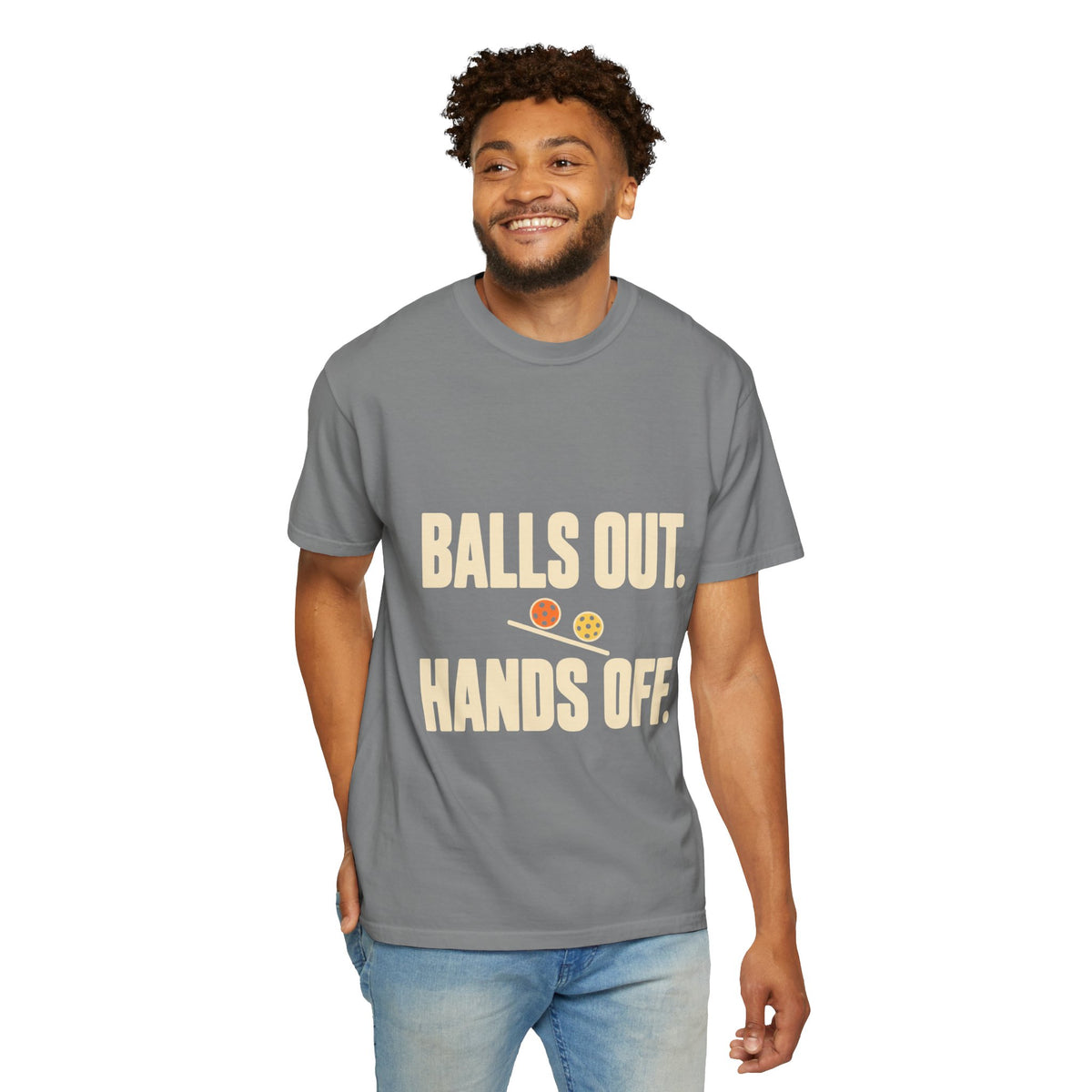Balls Out. Hands Off. T-Shirt — Funny Pickleball Graphic Tee
