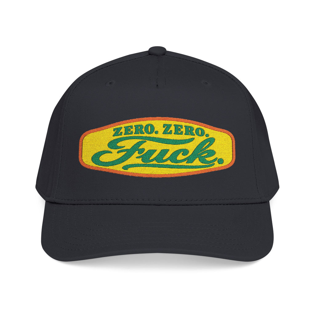 Mid Profile Baseball Cap — Retro 'Zero Zero F*ck' Vintage Patch Hat