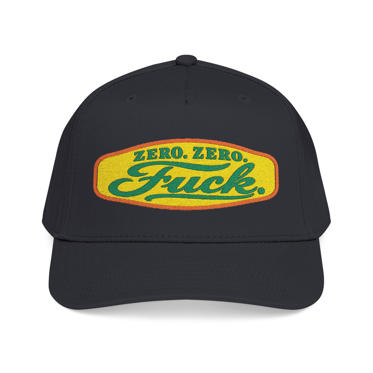 Mid Profile Baseball Cap — Retro 'Zero Zero F*ck' Vintage Patch Hat