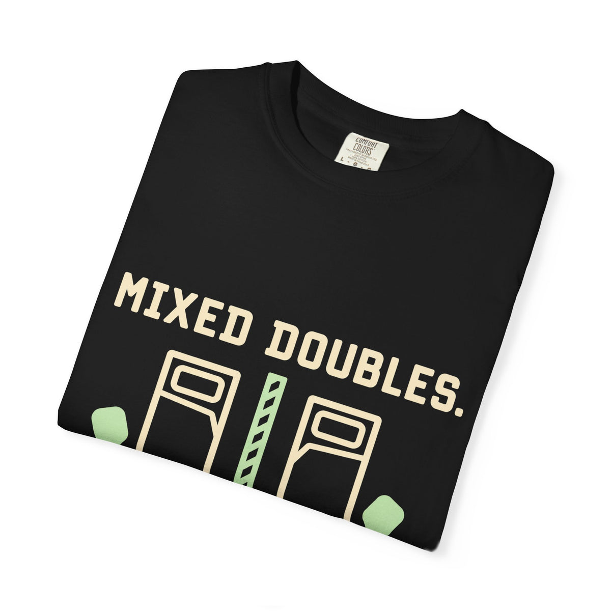 T-Shirt — “Mixed Doubles, Separate Bedrooms” Tennis Couples Humor Tee