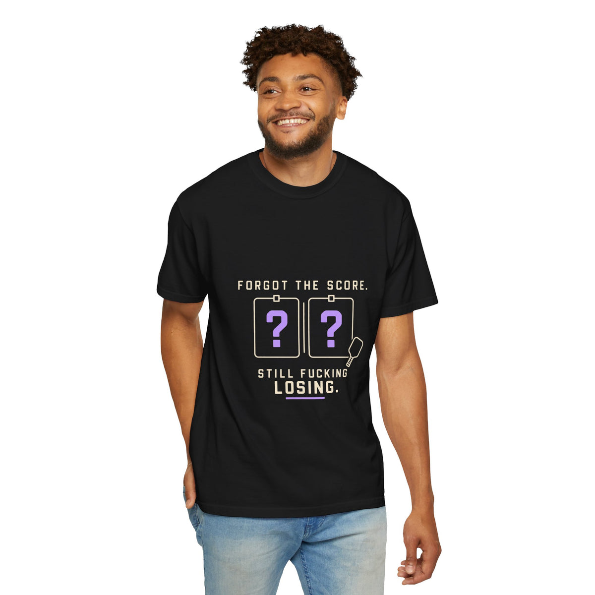 Scoreboard Joke T-Shirt — "Forgot the Score. Still Fucking Losing."