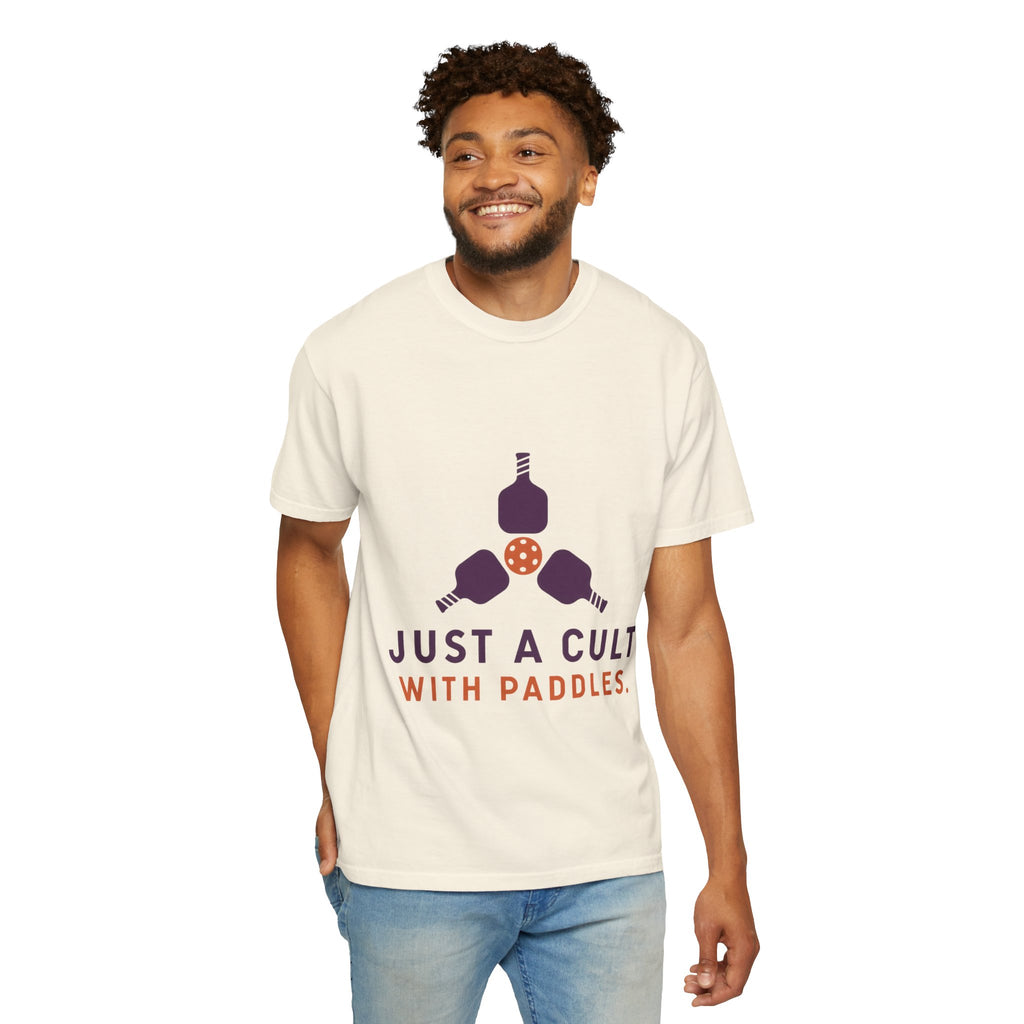 Pickleball Tee — "Just a Cult with Paddles" Graphic T-Shirt