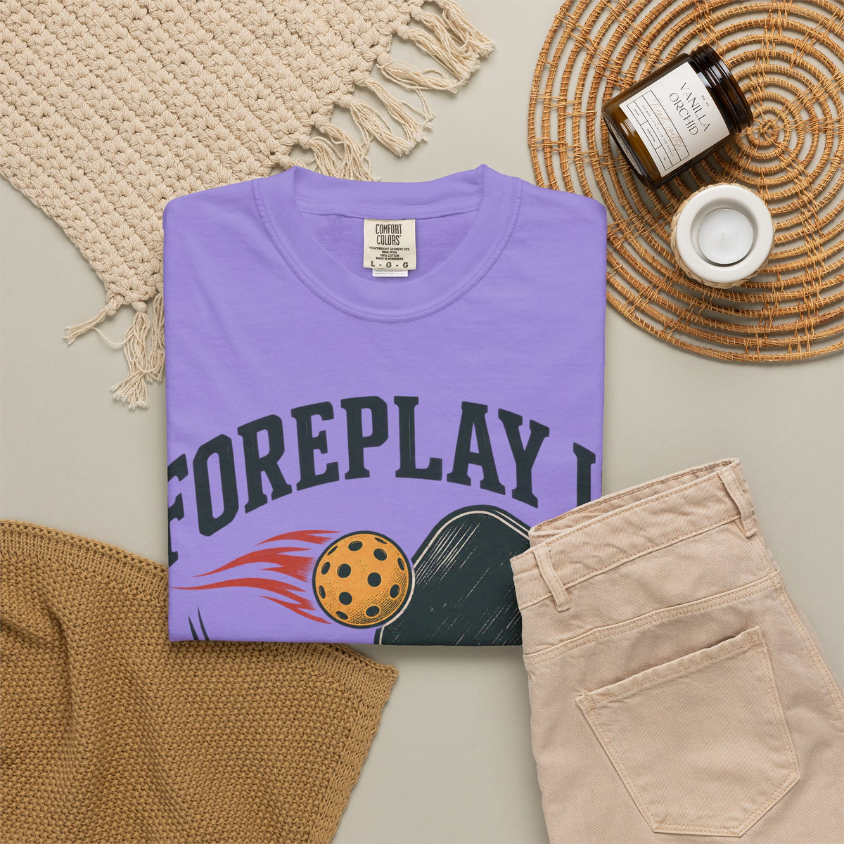 Pickleball T-Shirt — "Foreplay Is For Dinkers" Vintage Paddle Graphic