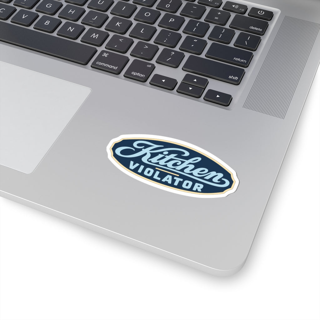 Kitchen Violator Sticker — Retro Oval Kiss-Cut Decal for Laptops, Cookbooks & Appliances