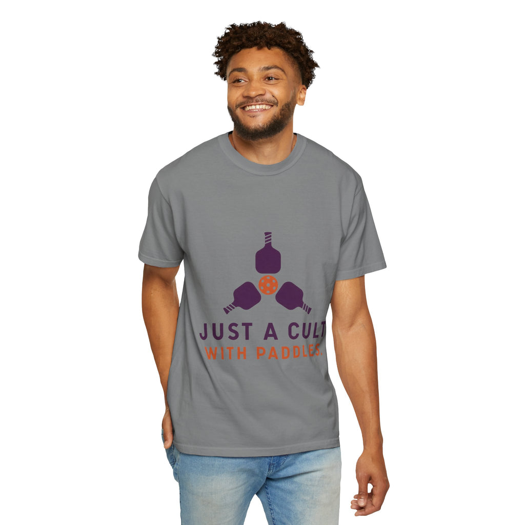 Pickleball Tee — "Just a Cult with Paddles" Graphic T-Shirt