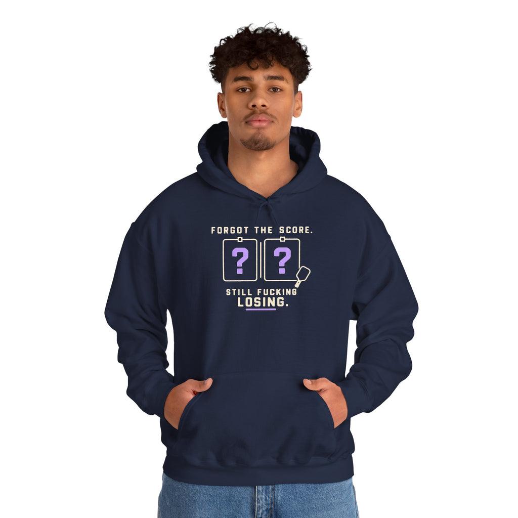 Hoodie — “Forgot the Score, Still Losing” Retro Arcade Gaming Sweatshirt