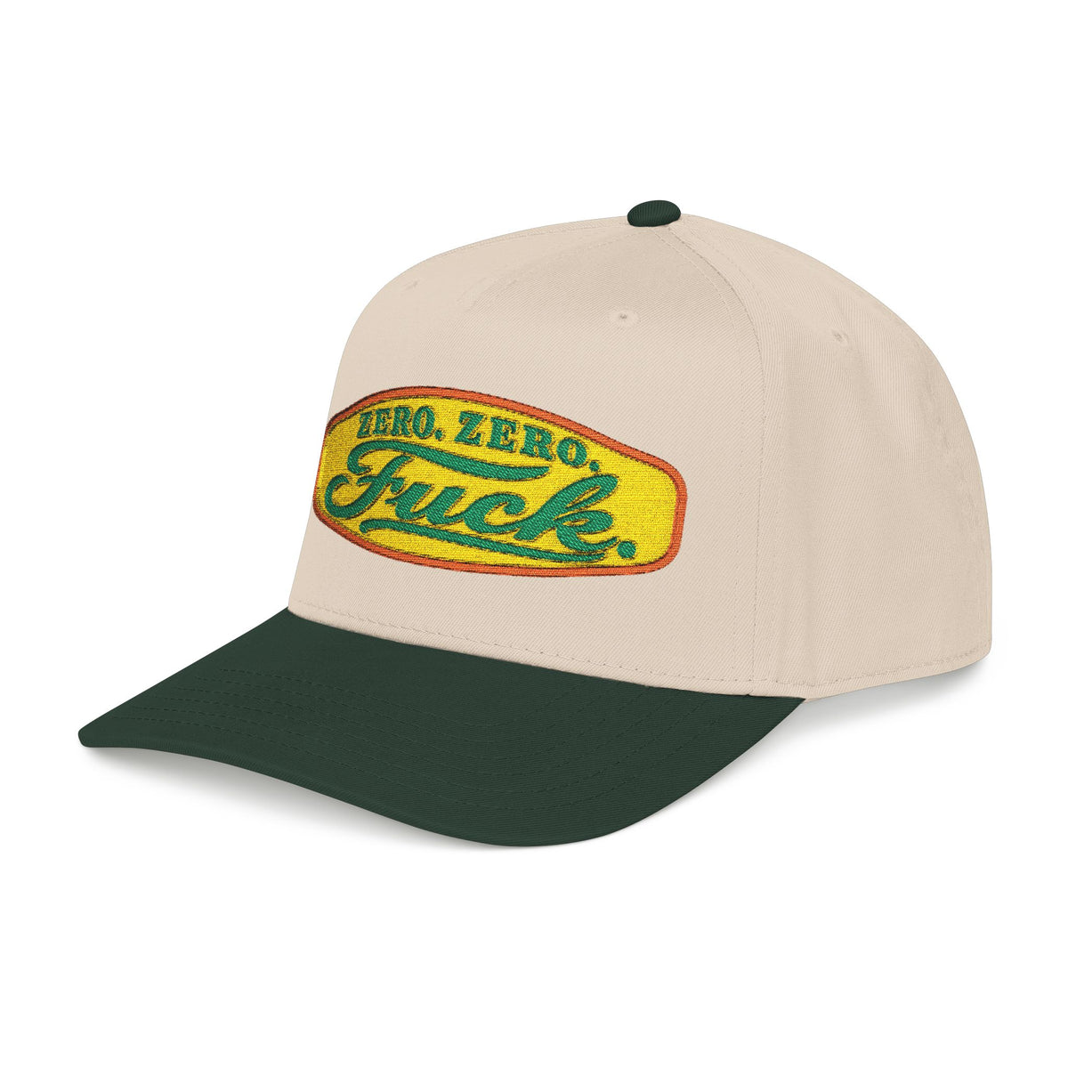 Mid Profile Baseball Cap — Retro 'Zero Zero F*ck' Vintage Patch Hat
