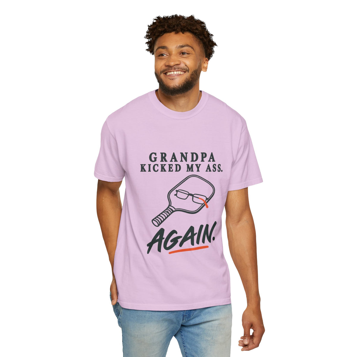 Grandpa Kicked My Ass Again T-Shirt — Funny Retro Pickleball Grandpa Tee